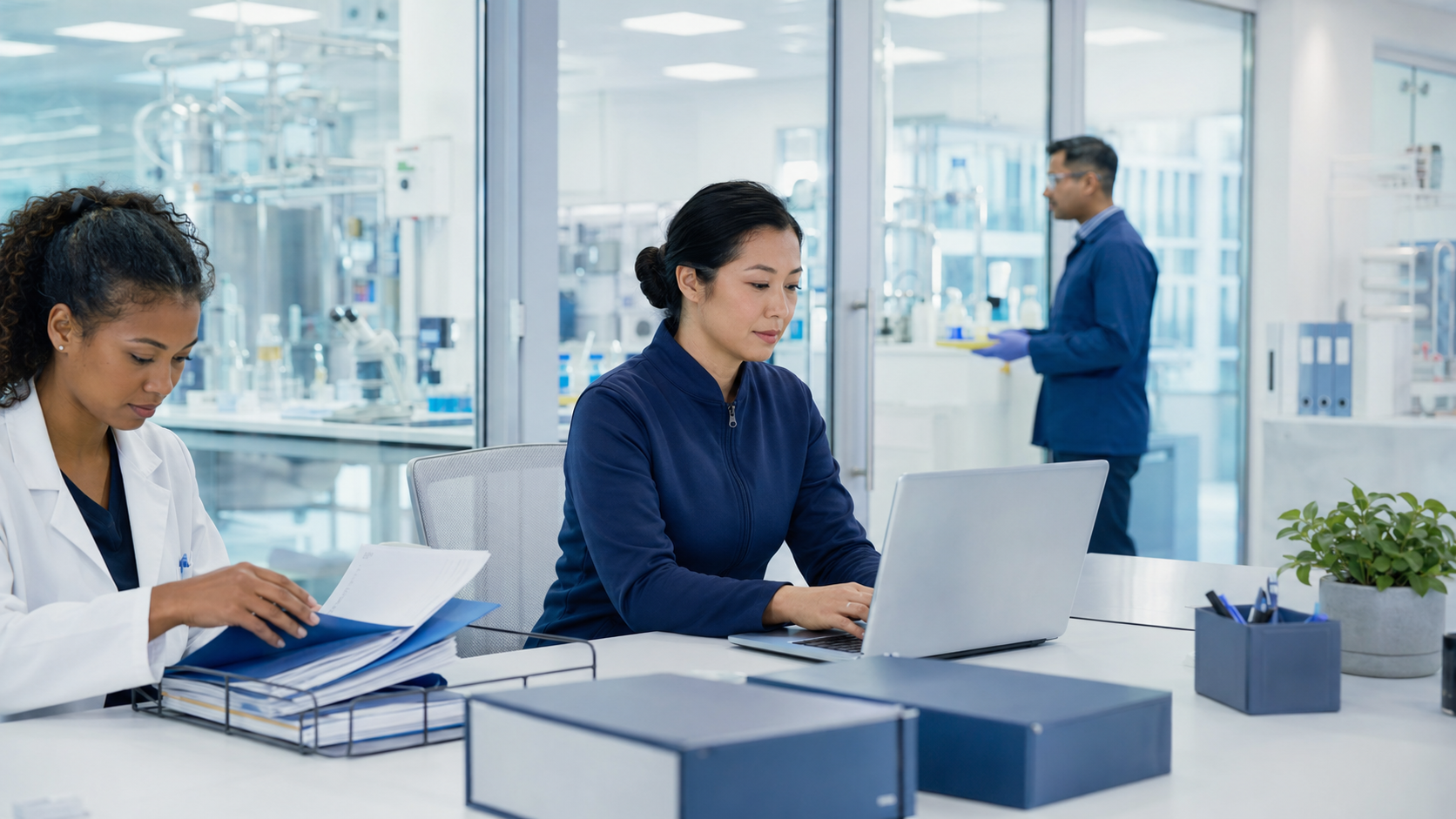 Quality team organizing and uploading controlled batch documents